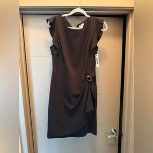 DKNY Black Dress with Ruffle Detail